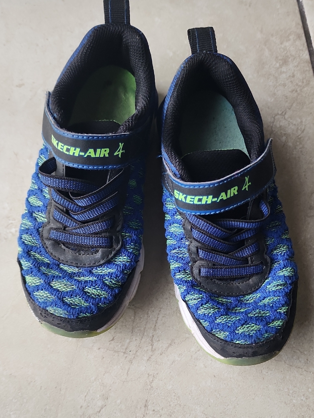 Sketchers Skech-Air Kids' Blue & Green Lightweight Athletic Shoes